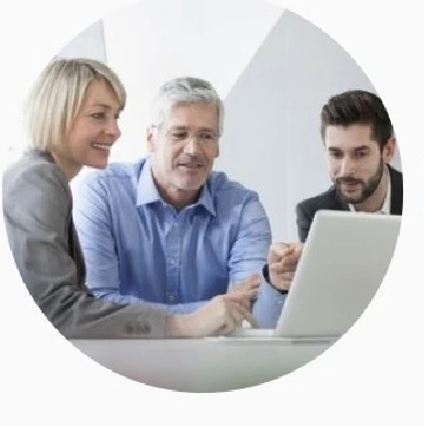 Professionals collaborating on a project